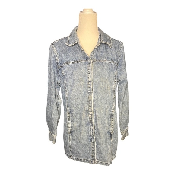 Vintage Denim Jean Barn Jacket 100% Cotton Petite Large Field Gear - Picture 1 of 4